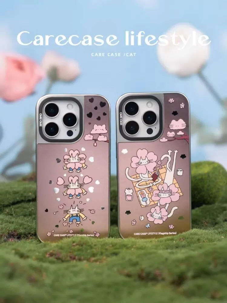 櫻花貓咪/櫻花野餐 iPhone 手機殼