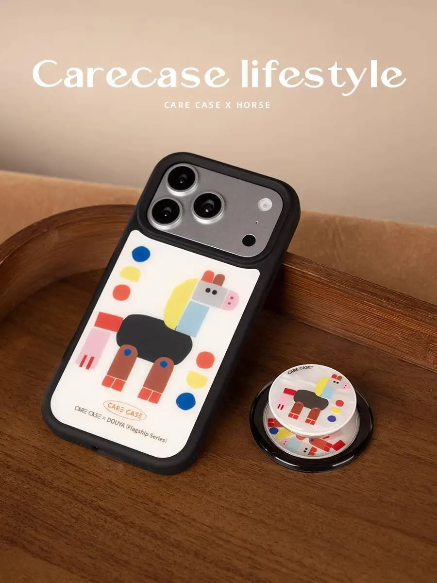 幾何小馬液態矽膠 MagSafe iPhone 手機殼