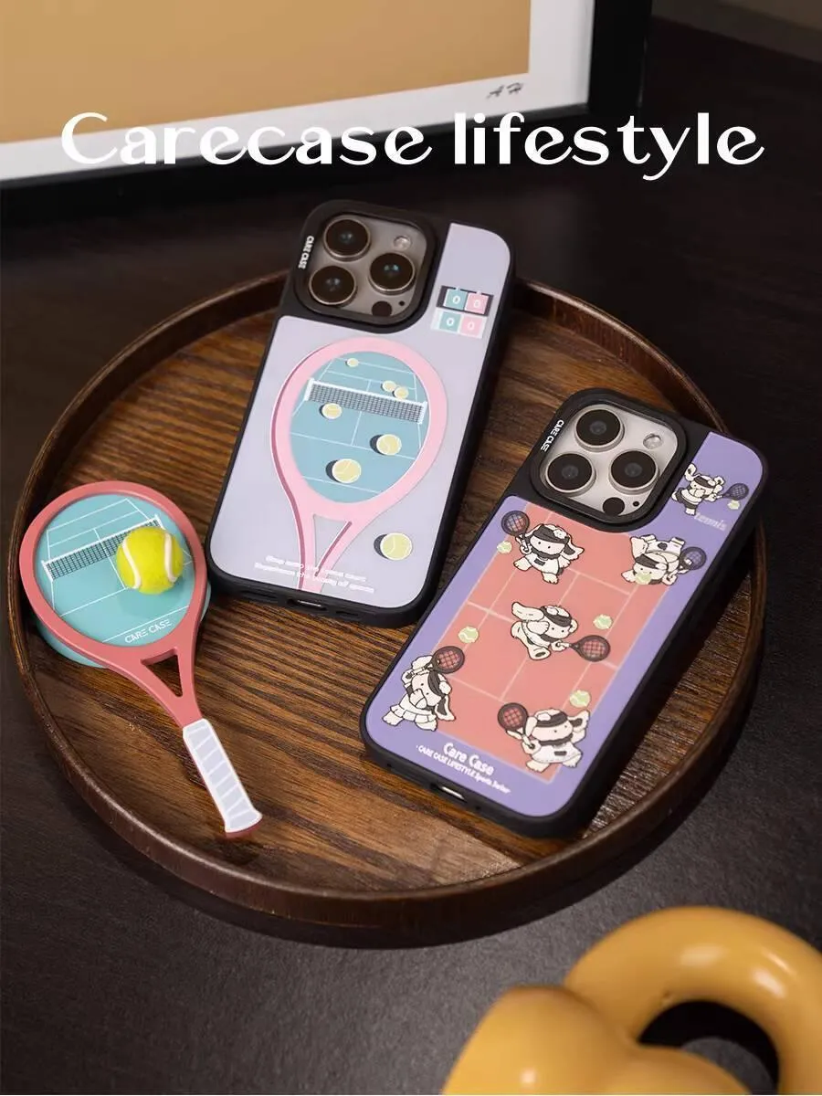 黑框網球兔子/網球球場 MagSafe iPhone 手機殼