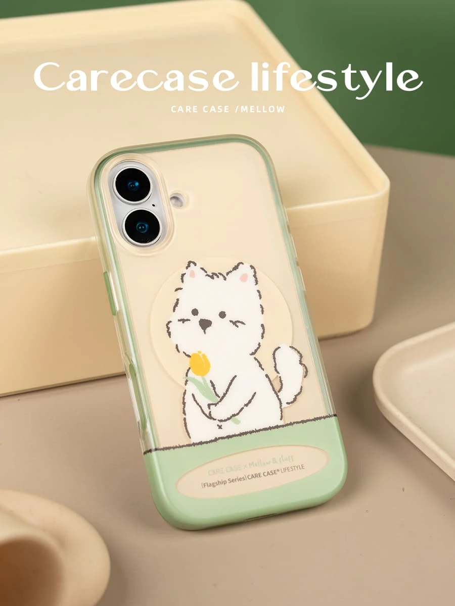 CARECASE x Mellow 聯名【綠框小花】MagSafe iPhone 手機殼