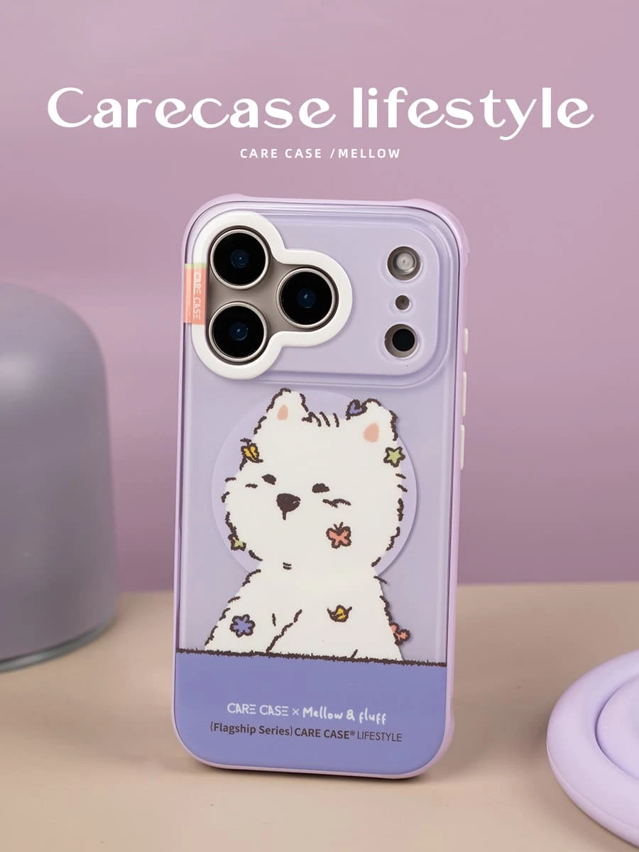 CARECASE x Mellow 聯名【紫框潦草小狗】MagSafe iPhone 手機殼