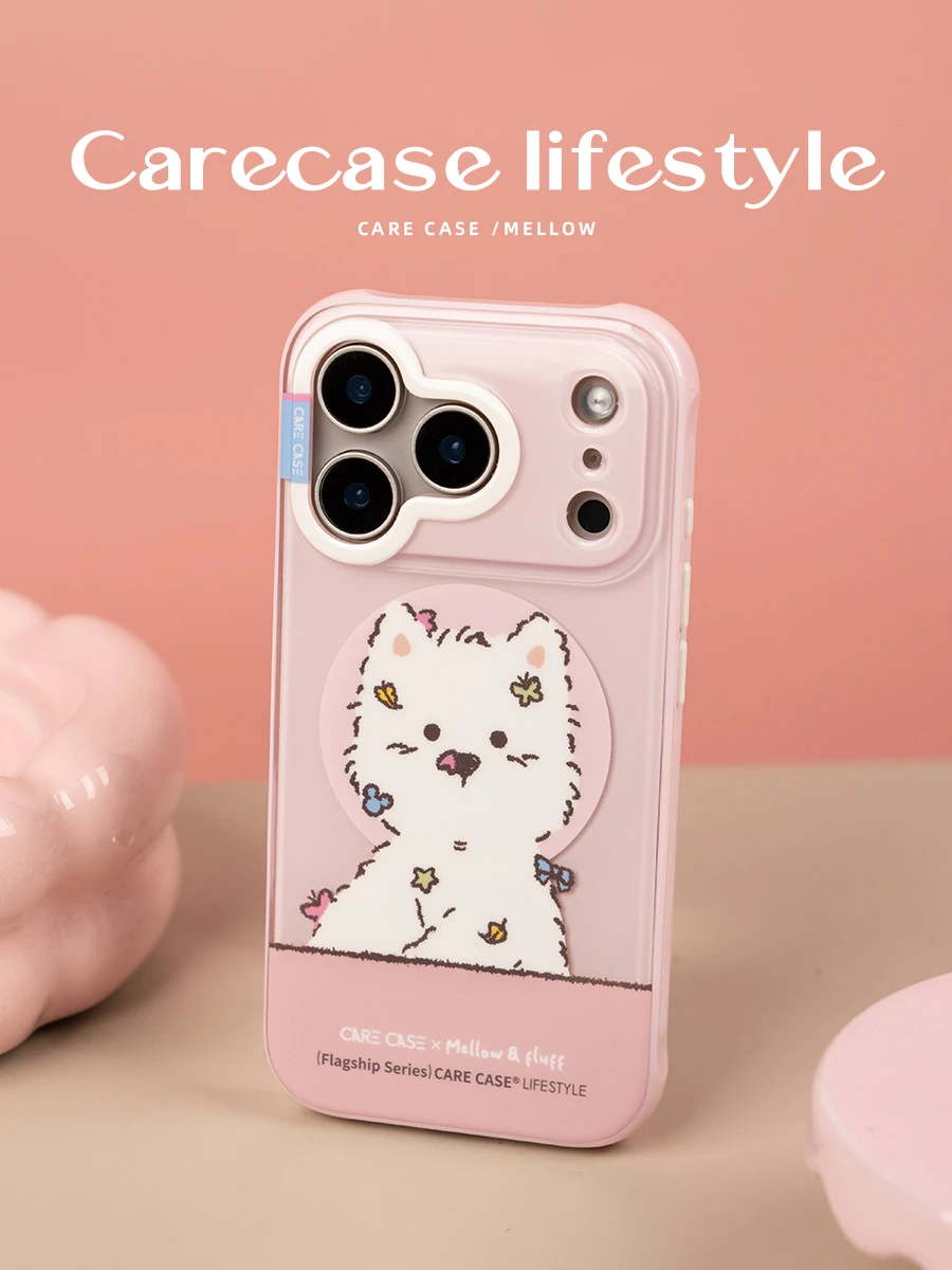 CARECASE x Mellow 聯名【粉框潦草小狗】MagSafe iPhone 手機殼
