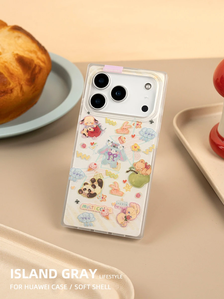 卡通星星iPhone方形手機殼