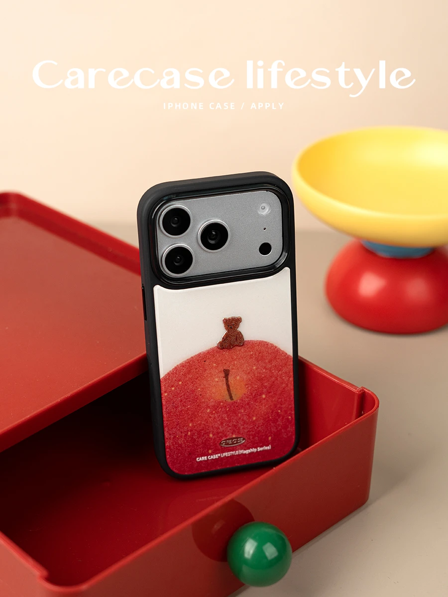 小熊蘋果立體圖案 iPhone 手機殼