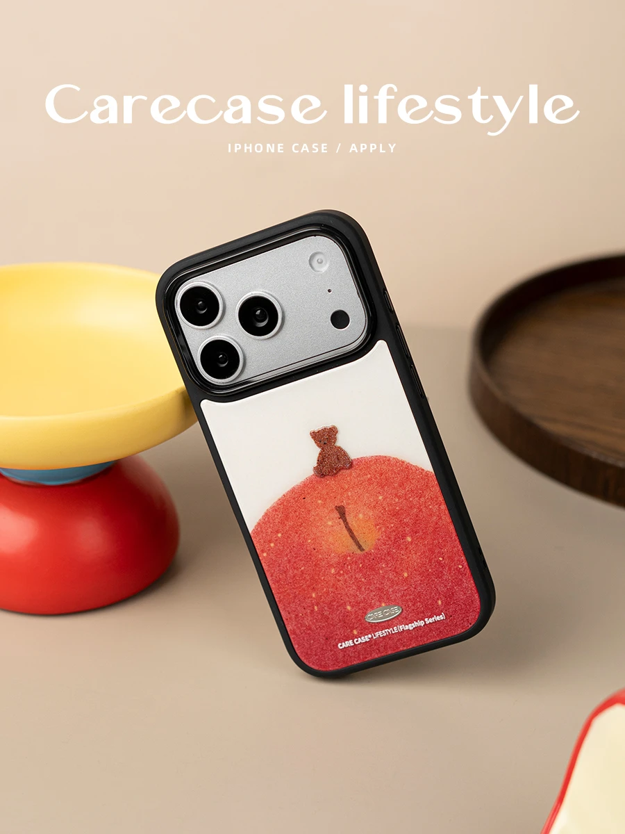小熊蘋果立體圖案 iPhone 手機殼