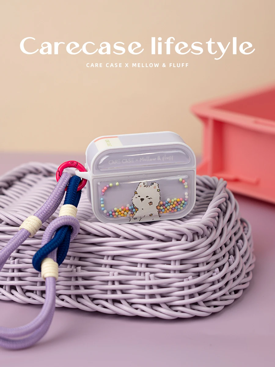 CARECASE x Mellow 聯名【紫色潦草小狗】AirPods 耳機保護殼