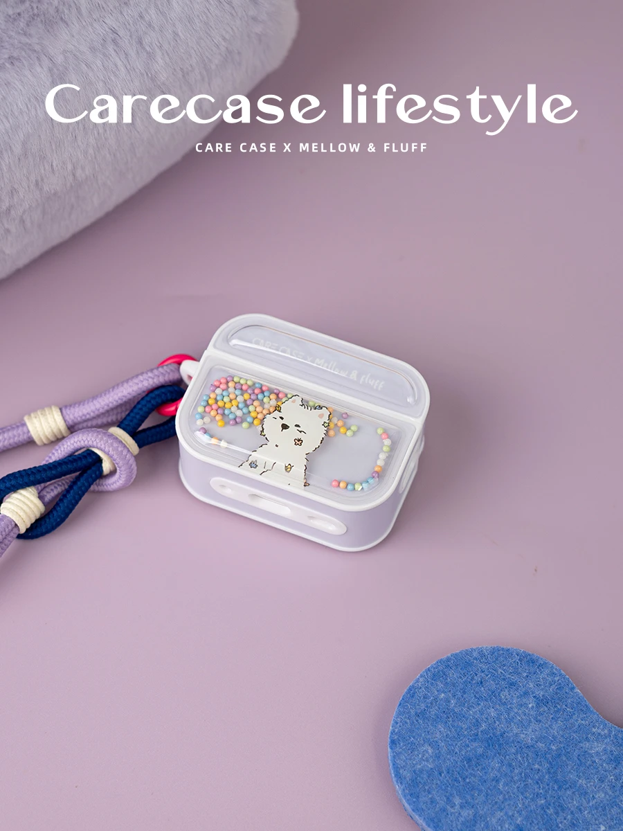 CARECASE x Mellow 聯名【紫色潦草小狗】AirPods 耳機保護殼