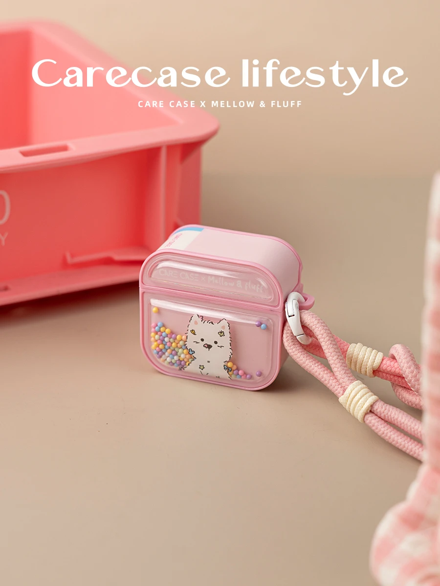 CARECASE x Mellow 聯名【粉色潦草小狗】AirPods 耳機保護殼