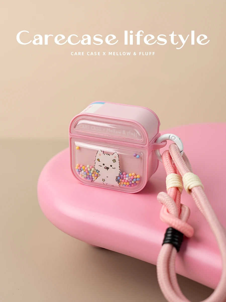 CARECASE x Mellow 聯名【粉色潦草小狗】AirPods 耳機保護殼