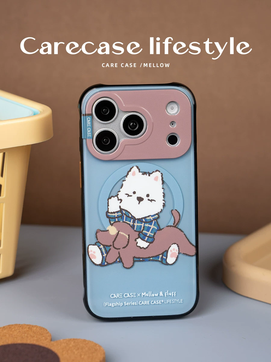 CARECASE x Mellow 聯名【黑框小狗玩偶】MagSafe iPhone 手機殼