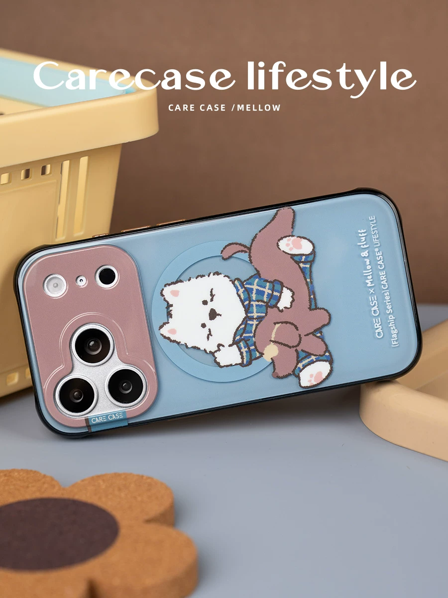 CARECASE x Mellow 聯名【黑框小狗玩偶】MagSafe iPhone 手機殼