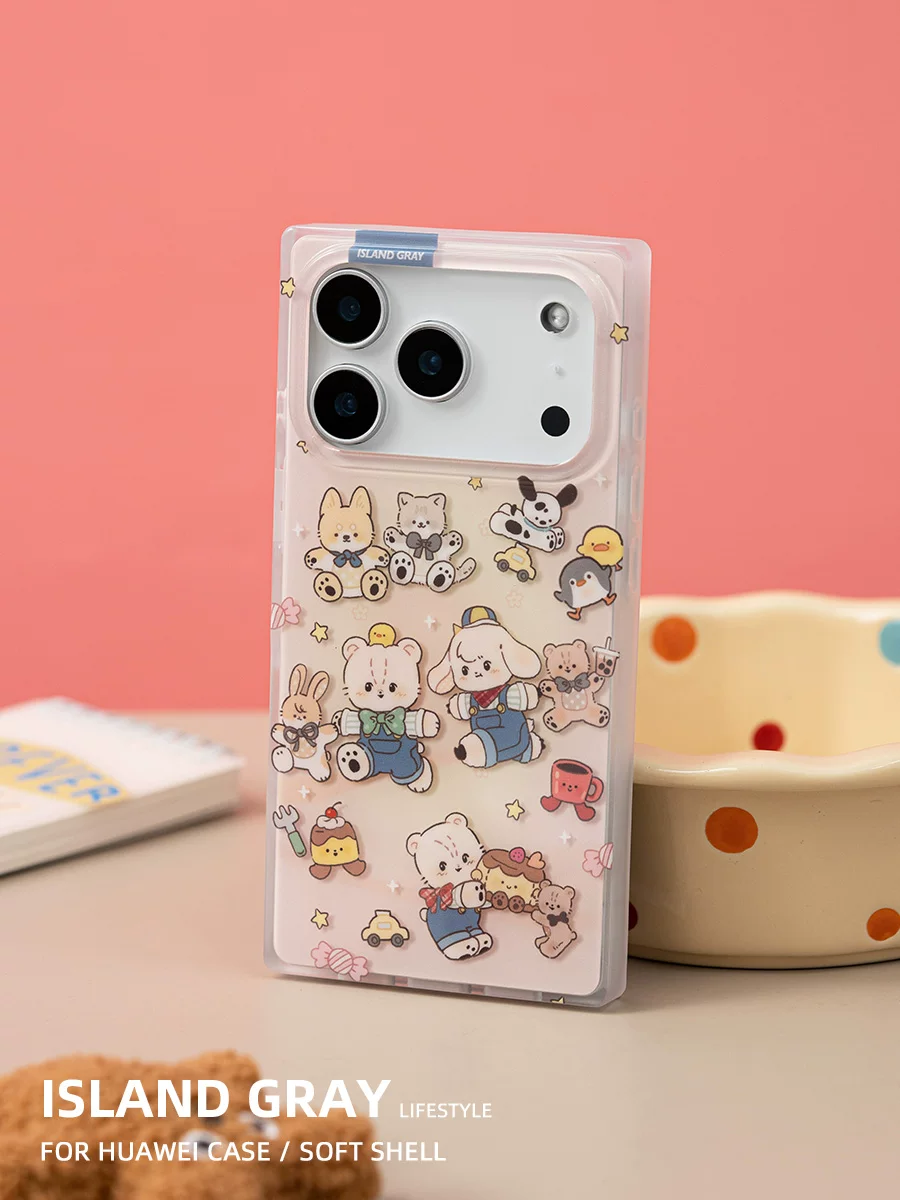 【灰島工作室】拉手玩偶 iPhone方形手機殼