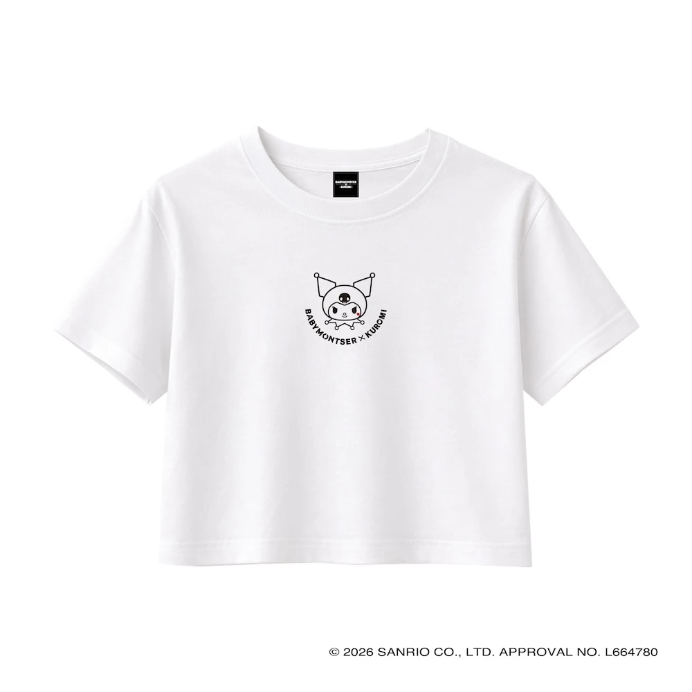 短版T恤｜ショートTシャツ＜KUROMI＞（WHITE）
