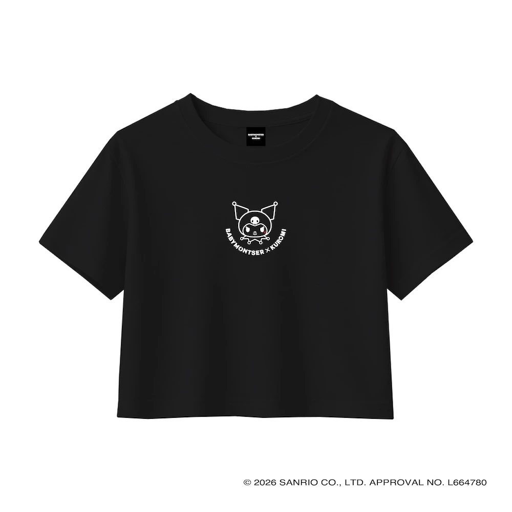短版T恤｜ショートTシャツ＜KUROMI＞（BLACK）