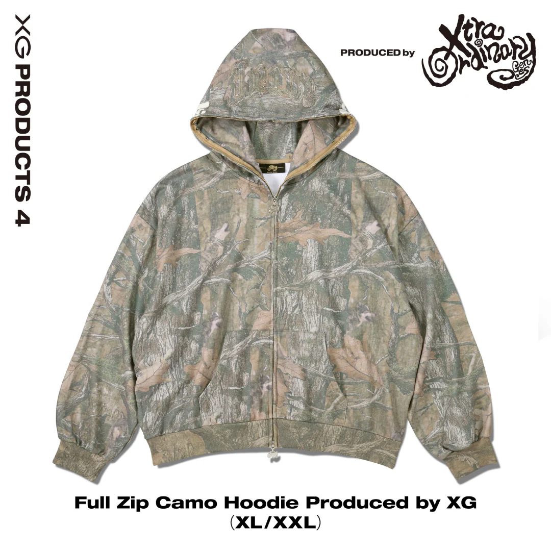 全拉鍊迷彩連帽外套｜Full Zip Camo Hoodie Produced by XG