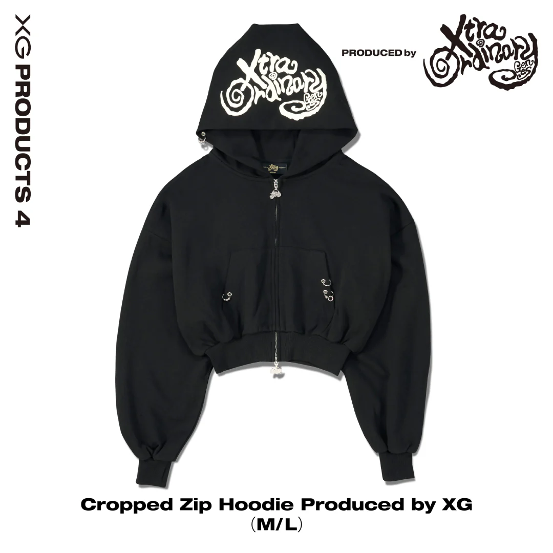 短板拉鍊連帽外套｜Cropped Zip Hoodie Produced by XG