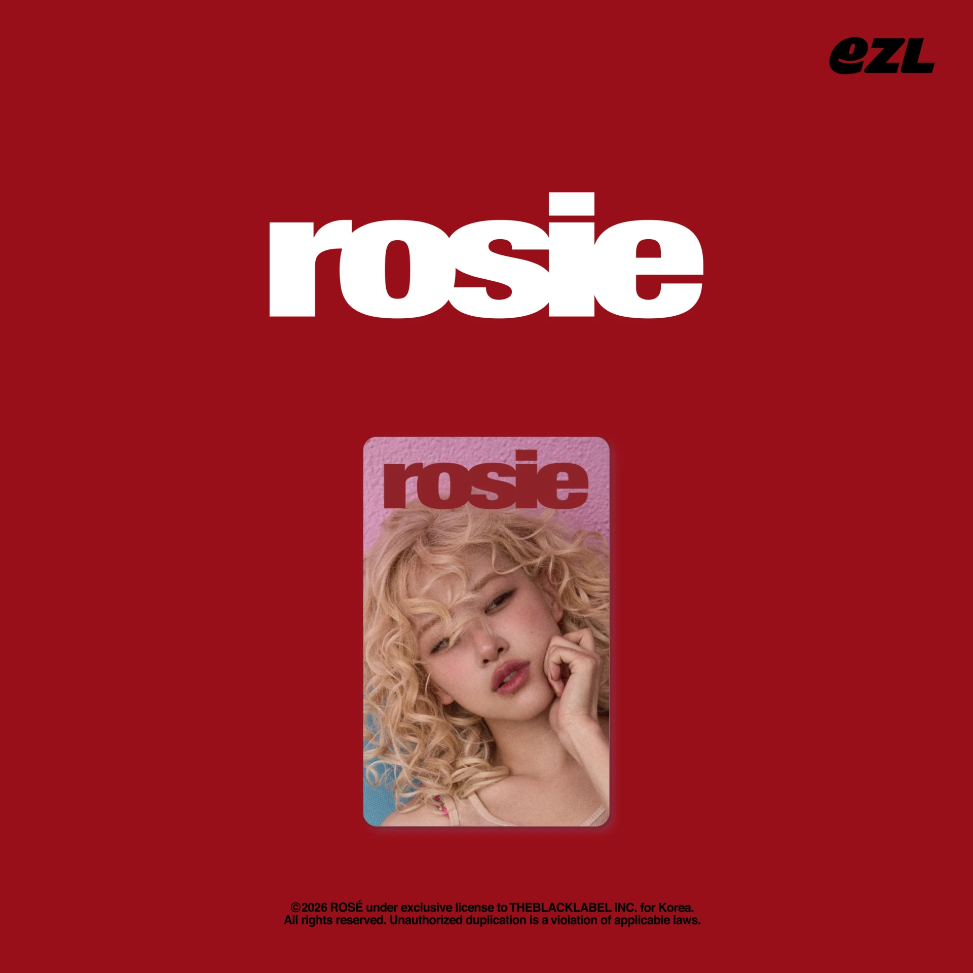 EZL交通卡 (A)｜로제 (ROSÉ) - [rosie] EZL 교통카드 (A Ver.)