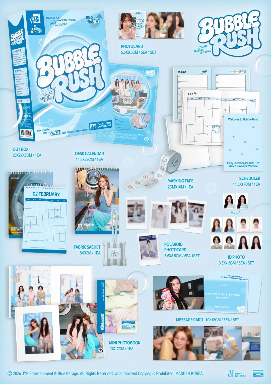 2027年曆｜ITZY 2027 Season's Greetings [BUBBLE RUSH]