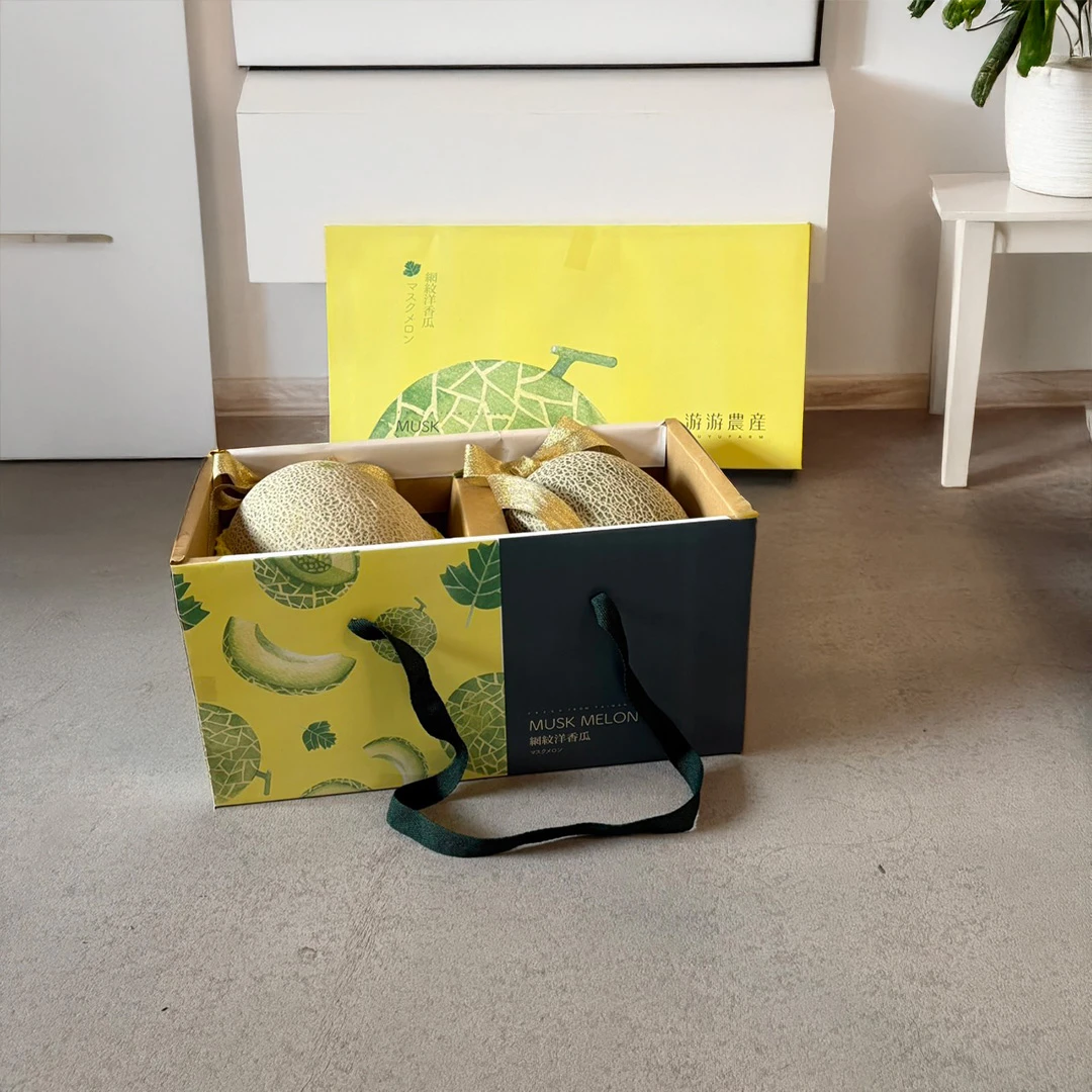 客製洋香瓜二入手提禮盒