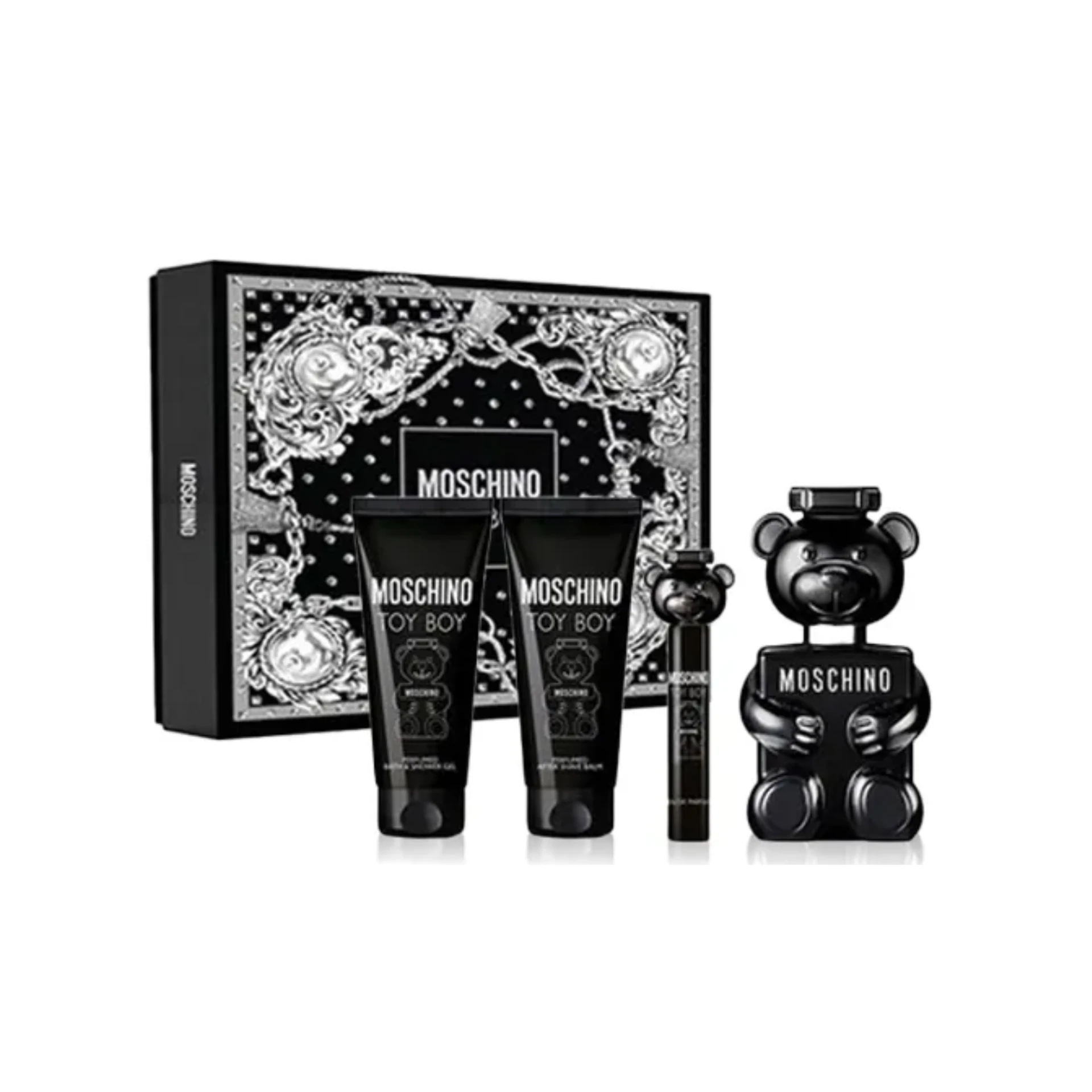 MOSCHINO Toy Boy 泰迪熊 黑熊香水禮盒 (淡香精100ml+隨身瓶10ml+沐浴膠100ml+鬍後露100ml)