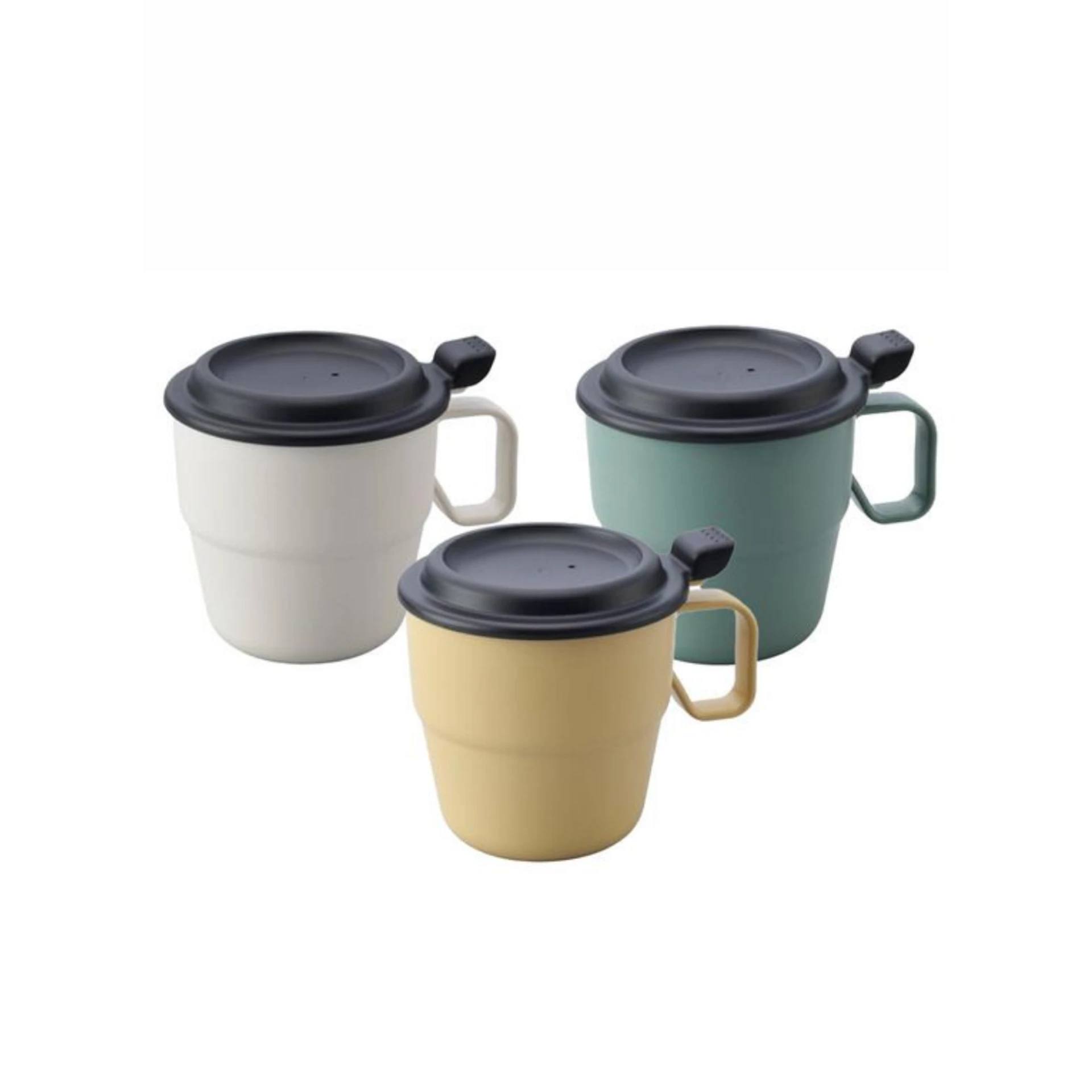 日本 INOMATA 帶蓋式單耳咖啡杯 360ml