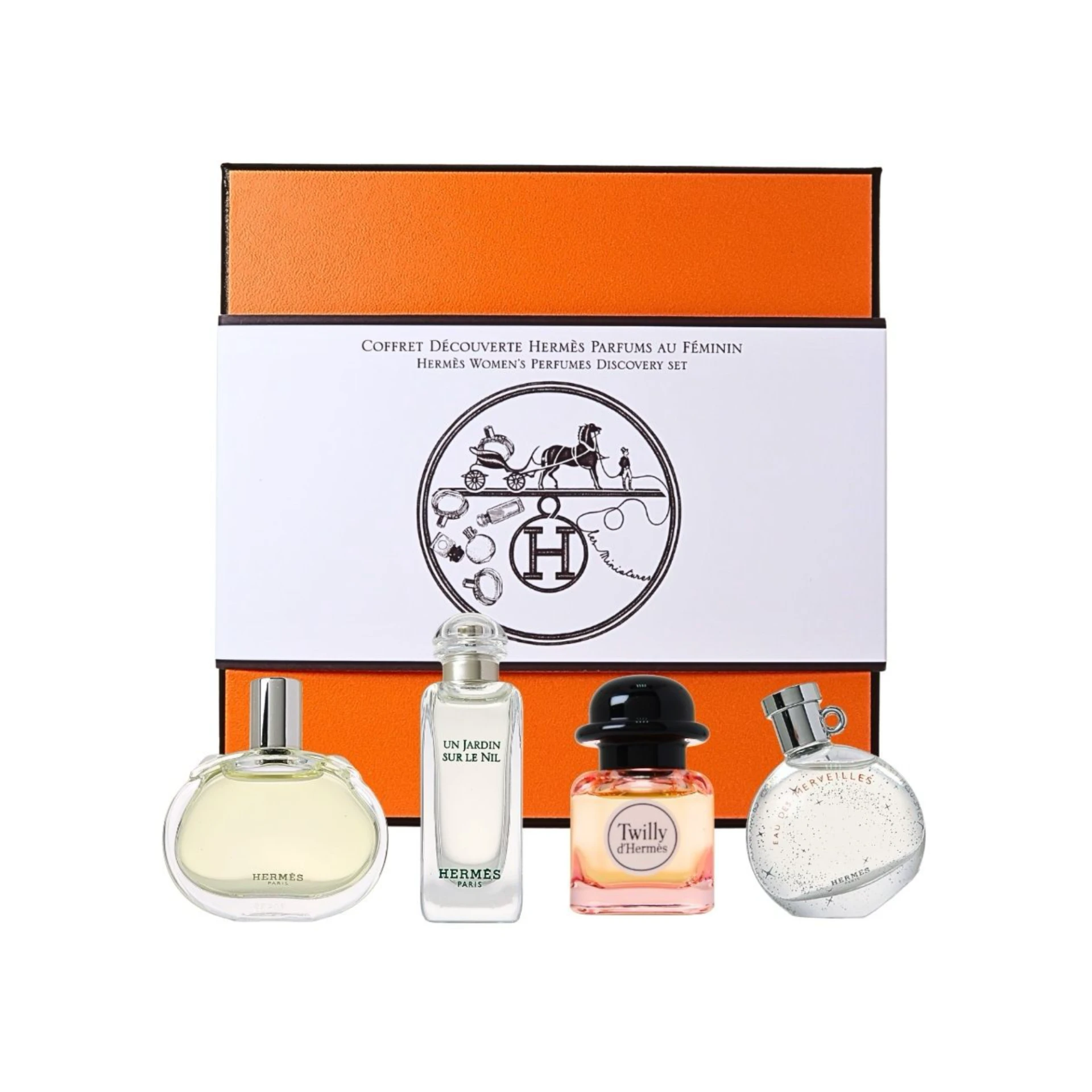 HERMES 愛馬仕 花園系列小香禮盒7.5ML*4 (絲巾/尼羅河/橘采星光/巴蕾尼亞)