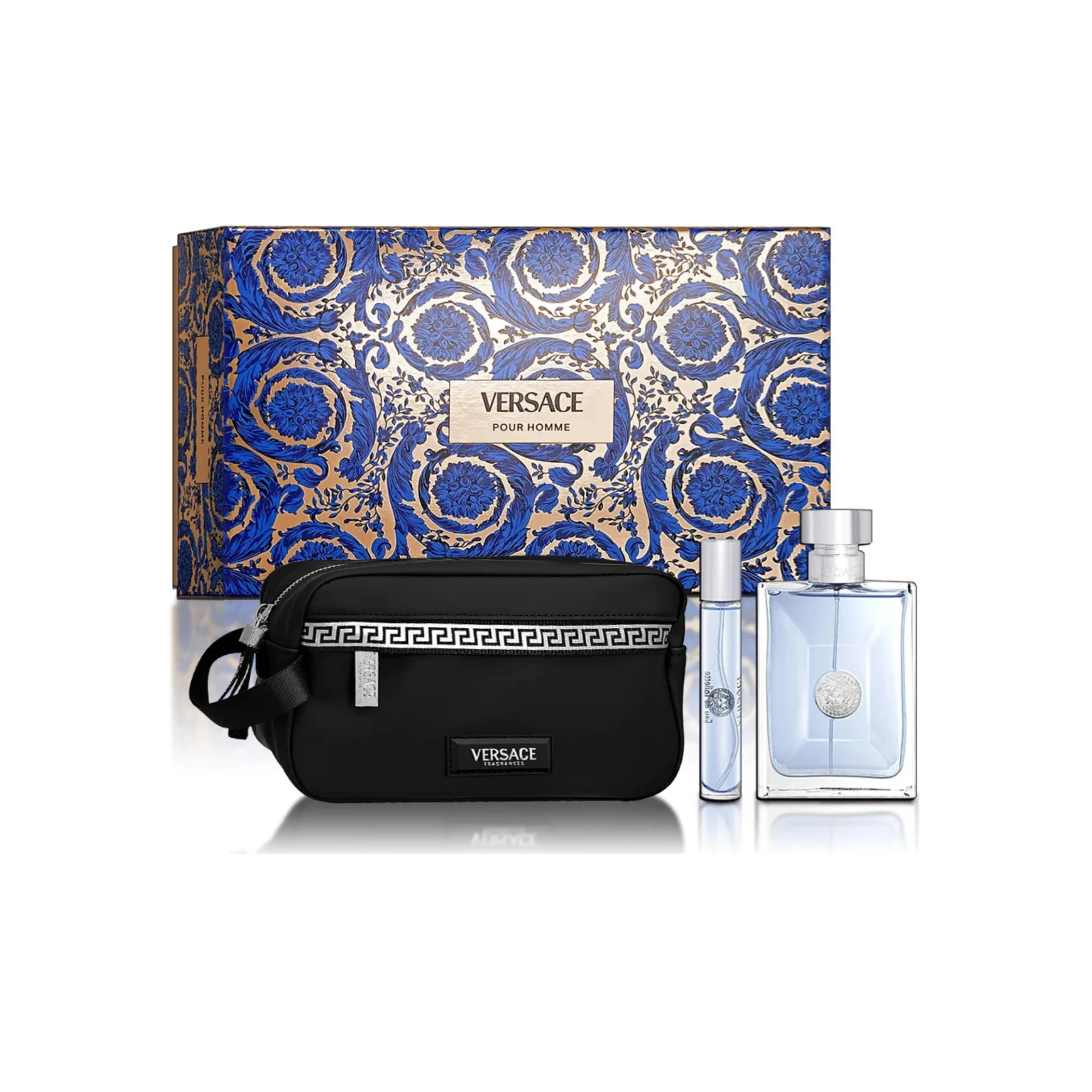 VERSACE 凡賽斯 經典男性禮盒-淡香水100ML+隨身瓶10ML+運動盥洗包