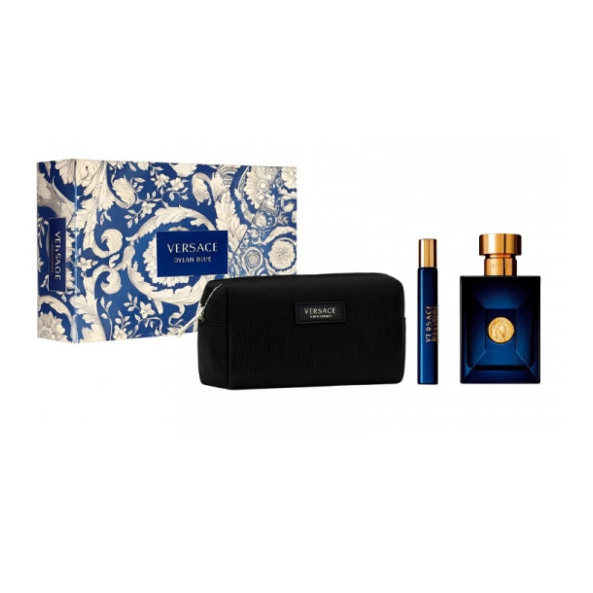 VERSACE 凡賽斯 狄倫正藍男性禮盒-淡香水100ML+隨身瓶10ML+運動盥洗包