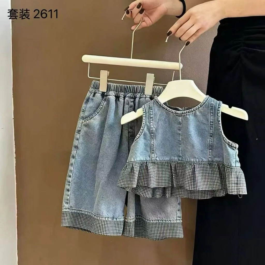 背心牛仔套裝(90-130)