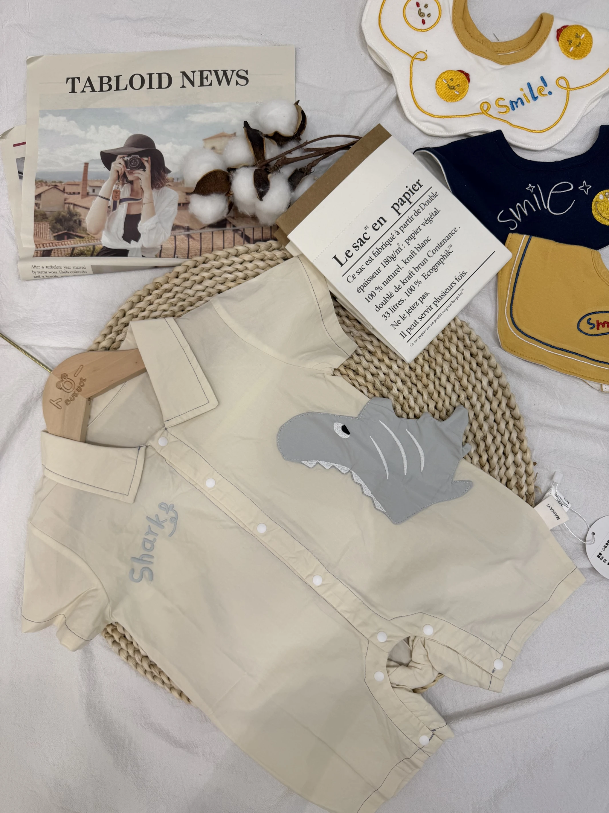 寶寶・小鯊魚翻領連身衣（66-90）