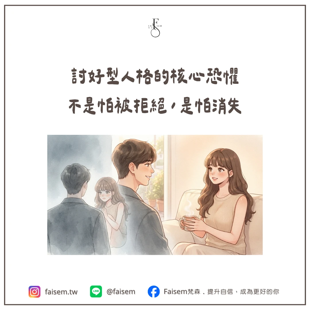 討好型人格的核心恐懼：不是怕被拒絕，是怕消失