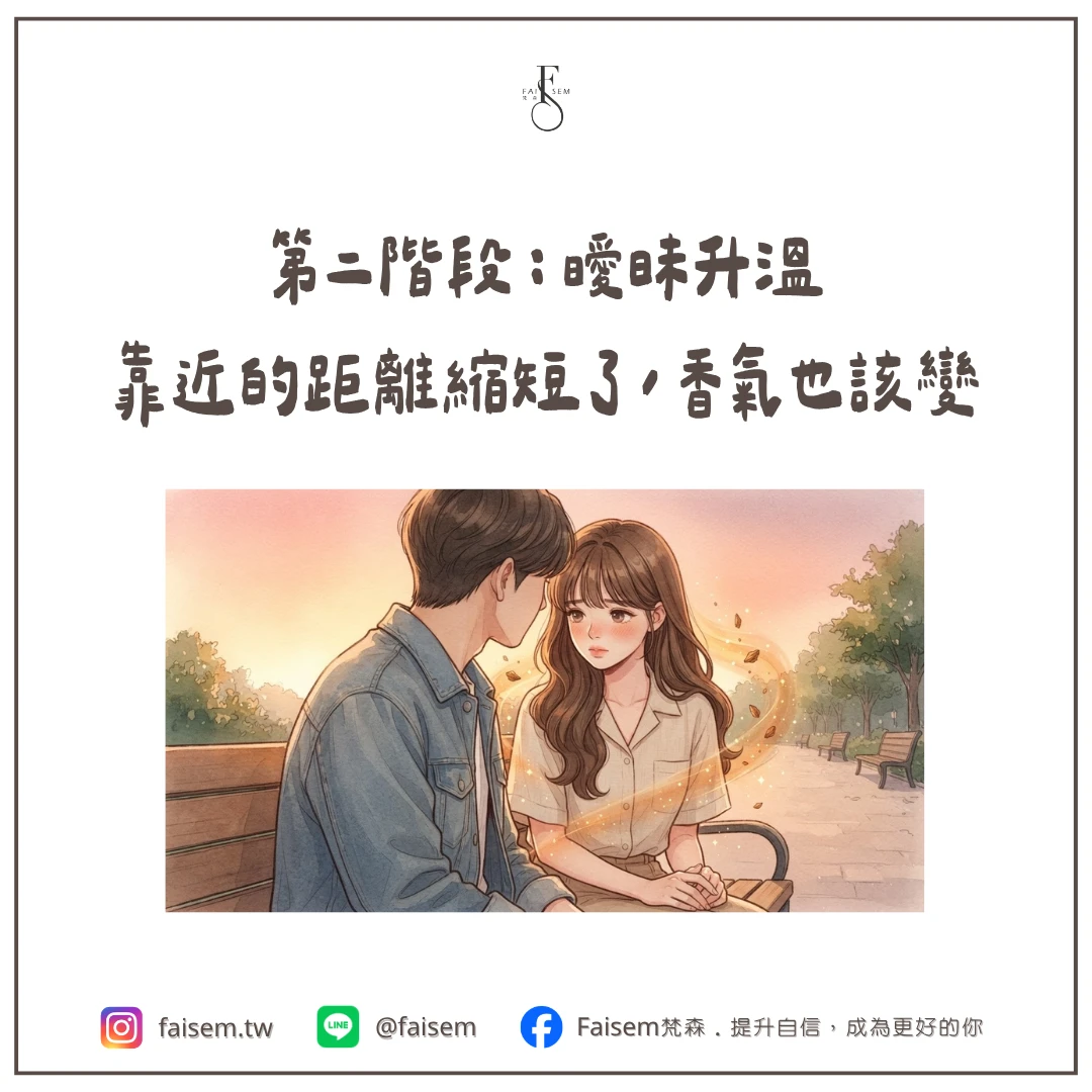 第二階段：曖昧升溫，靠近的距離縮短了，香氣也該變