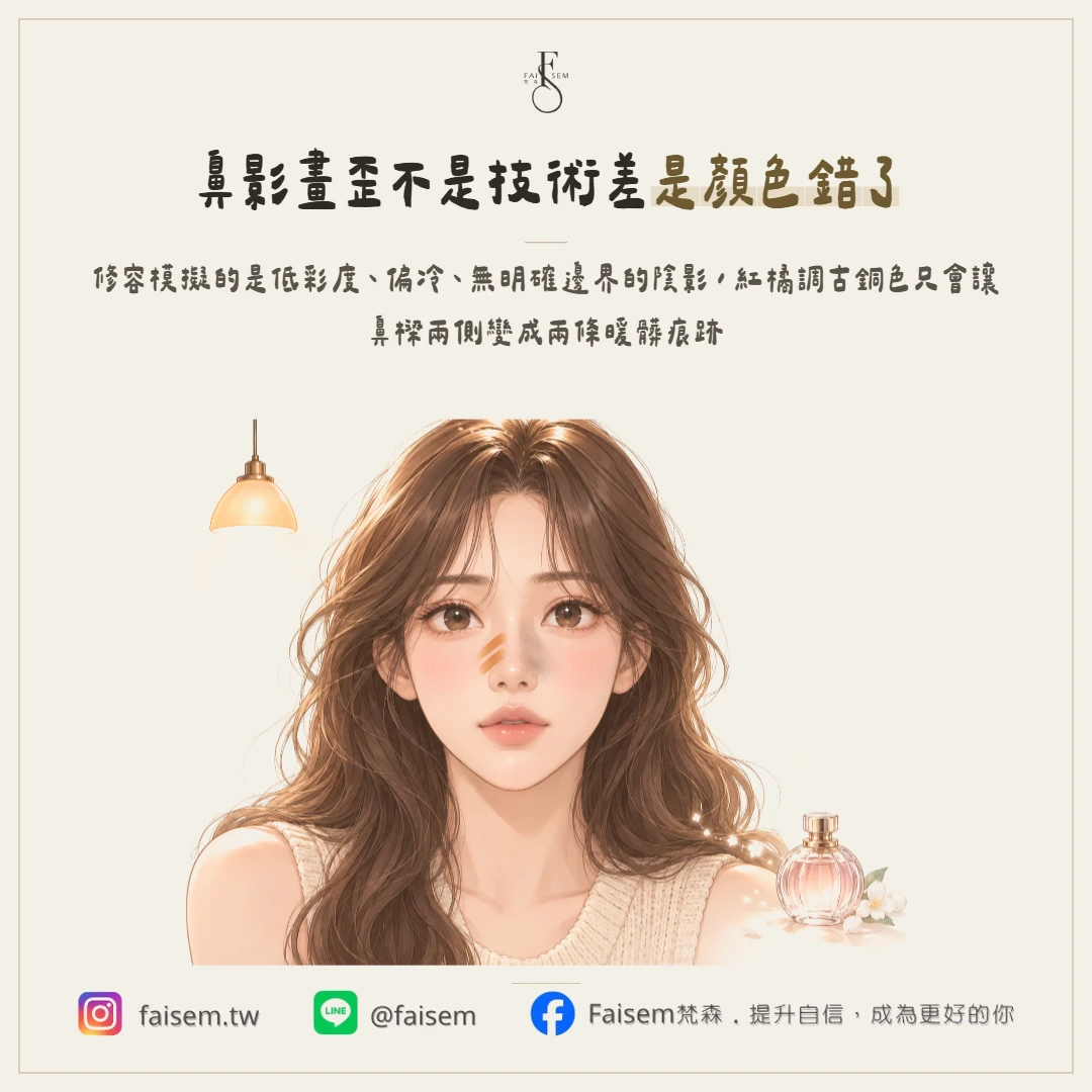 為什麼妳的鼻影看起來灰灰髒髒、甚至像鬍子