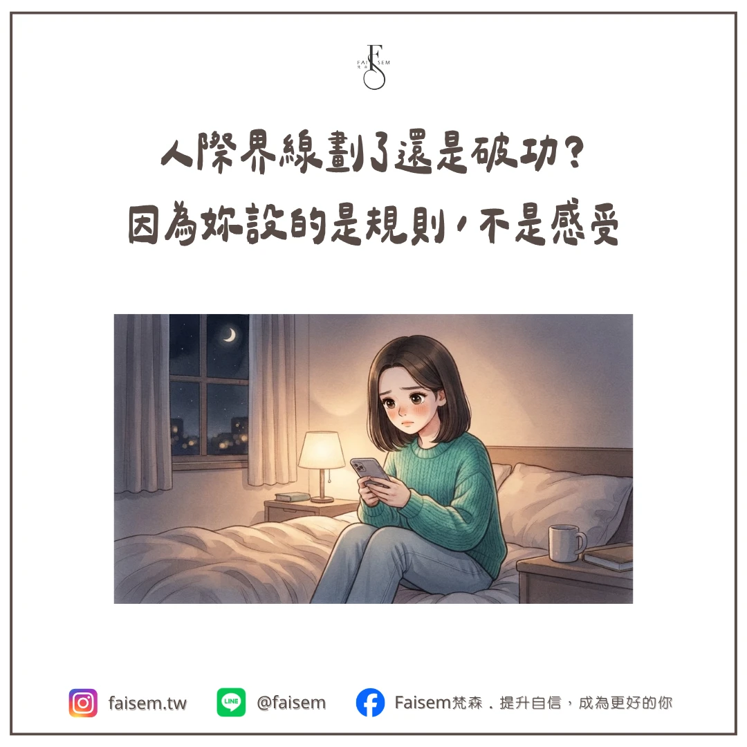 人際界線劃了還是破功？因為妳設的是規則，不是感受