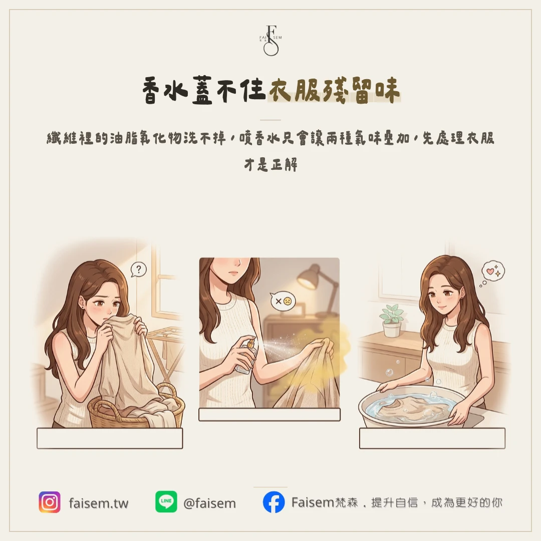 衣服的殘留味,比妳想的更難靠香水蓋掉