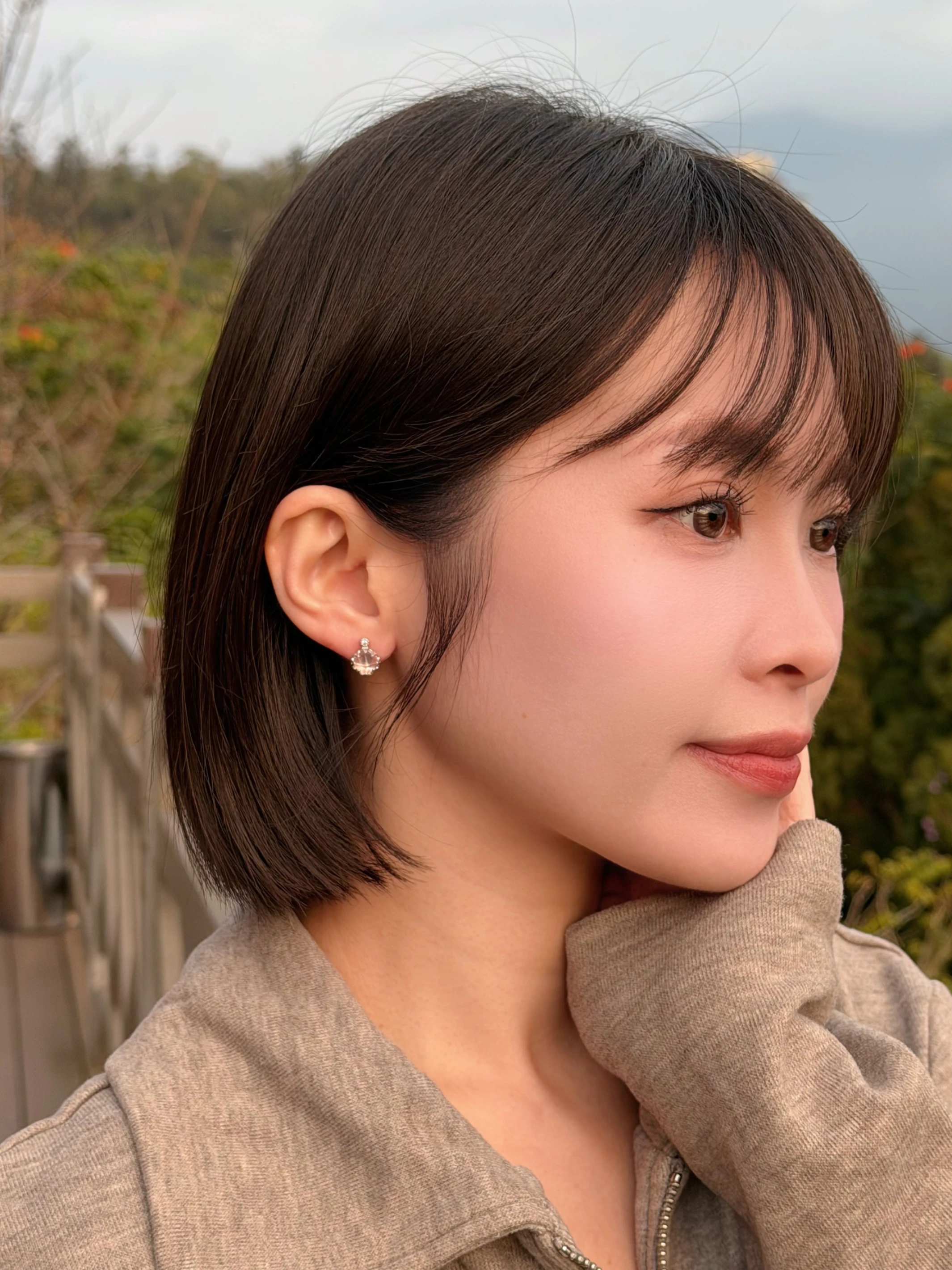 招人緣旺桃花・通體銀低敏材質｜粉晶耳環