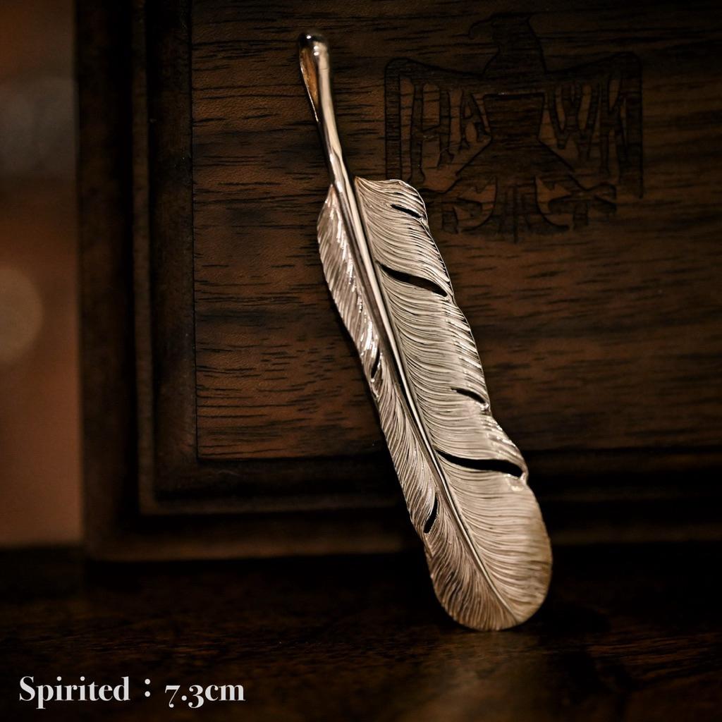 【HawK Vintage】Yusuke Kosaka 小坂 雄介「Spirited」銀 羽毛 素羽 特大羽 掛墜 項鍊