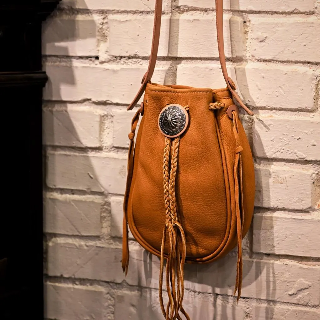 【HawK Vintage】|Lucky John|日本手造 銀釦 駝色 鹿皮 DeerSkin 鹿皮包 肩背包 側背包