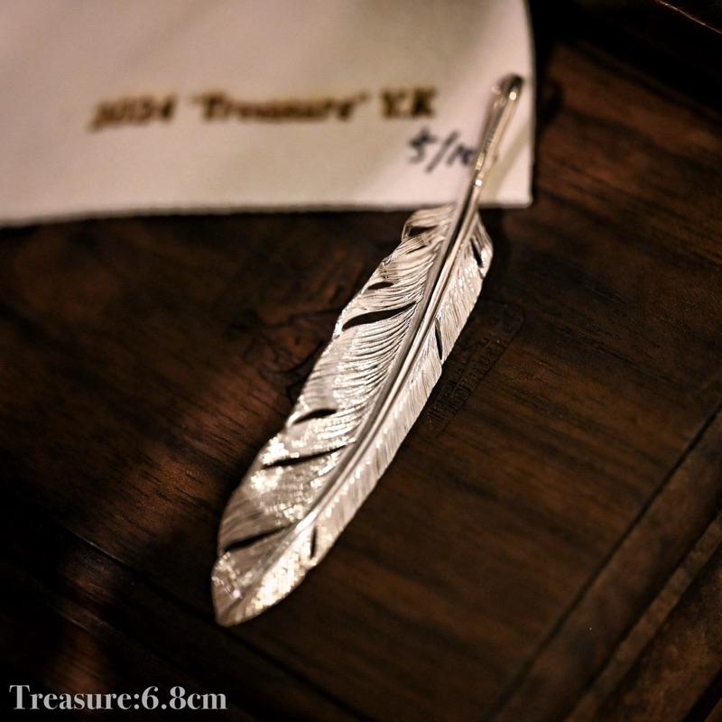 【HawK Vintage】Yusuke Kosaka 小坂雄介「Treasure」大羽毛 銀 素羽 掛墜