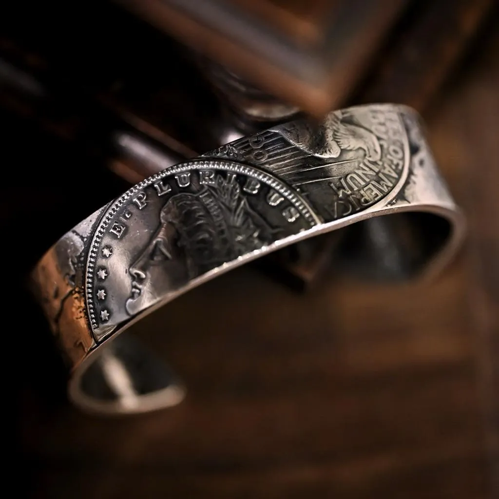 【HawK Vintage】藝術收藏級 North Works 百年入荷 攻頂款式 摩根 銀幣 手環 手鐲 E- 004