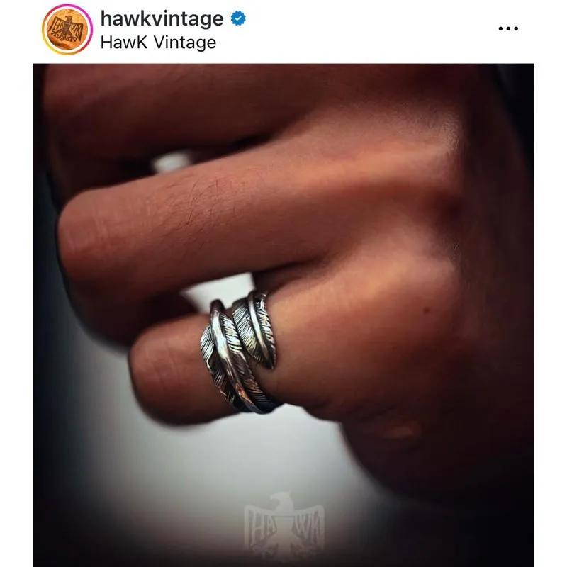 【HawK Vintage】Lucky John 鈴木誠 經典 羽毛戒 XS 窄版 素羽戒 羽毛 戒指 LJ- 02