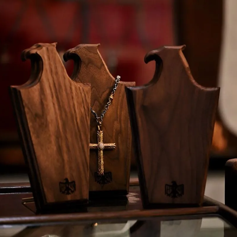 【HawK Vintage】特注 HawK 鷹首 WooDisplay 項鍊 銀飾 銀器 羽毛 老鷹 展示架 HK- 09