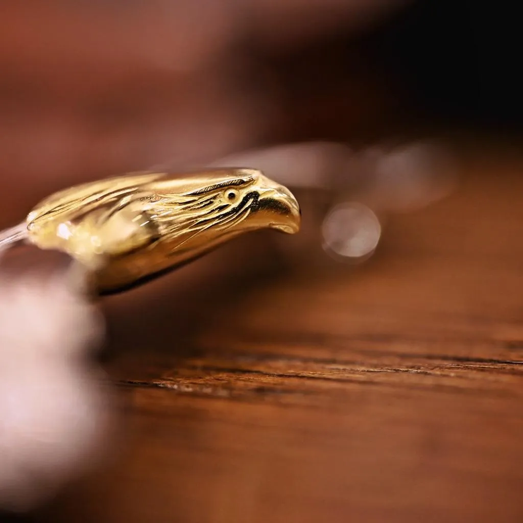 【HawK Vintage】日本手造 La Key 木賀しん 金頭 老鷹 Eagle Medium 中鷹 掛墜 項鍊