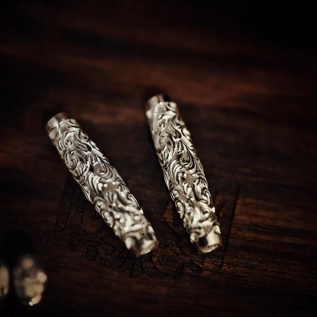 【HawK Vintage】日本手造 La Key 木賀しん 浮雕 立體 唐草 銀管 L 管珠 銀珠 串珠 搭配