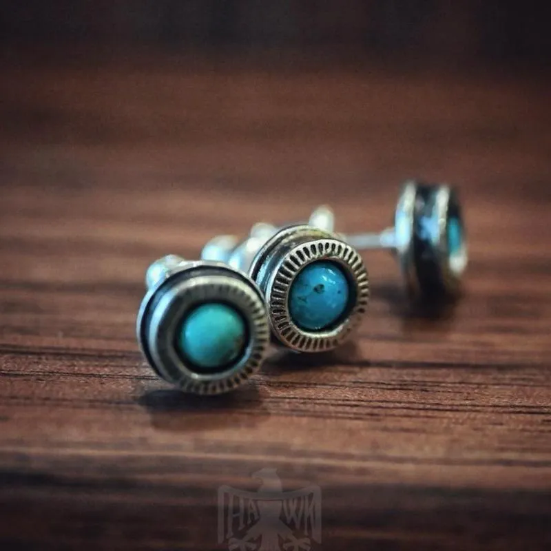 【HawK Vintage】North Works 銀幣 松石 耳針 耳環 P- 003