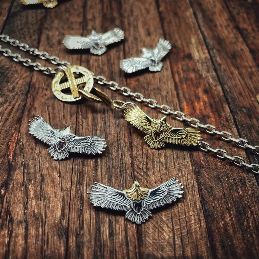 【HawK Vintage】日本手造 La Key 木賀しん 全金 老鷹 迷你鷹 Eagle Mini 掛墜 項鍊 鍊組