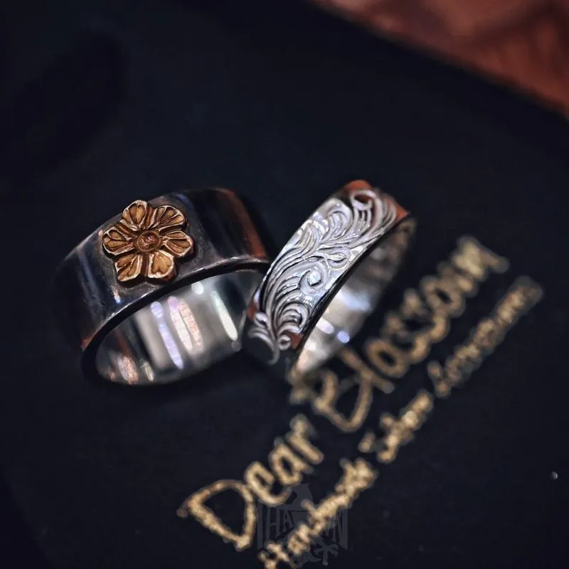 【HawK Vintage】Dear Blossom 薔薇 玫瑰 點金 平打戒 戒指 R- 109