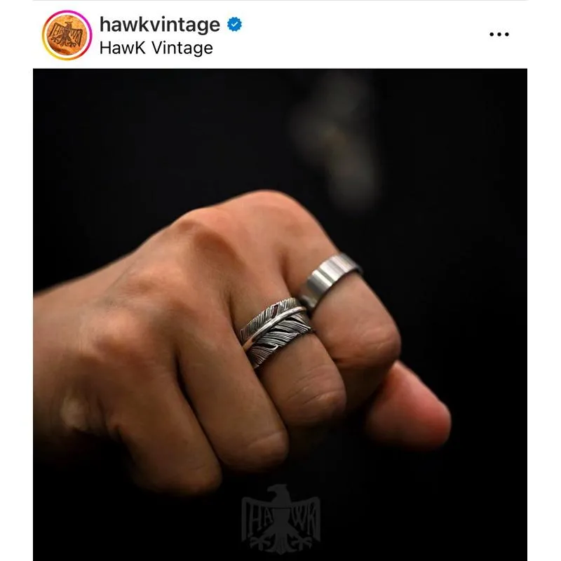 【HawK Vintage】Lucky John 經典 羽毛戒 S 素羽戒 羽毛 戒指 LJ- 04
