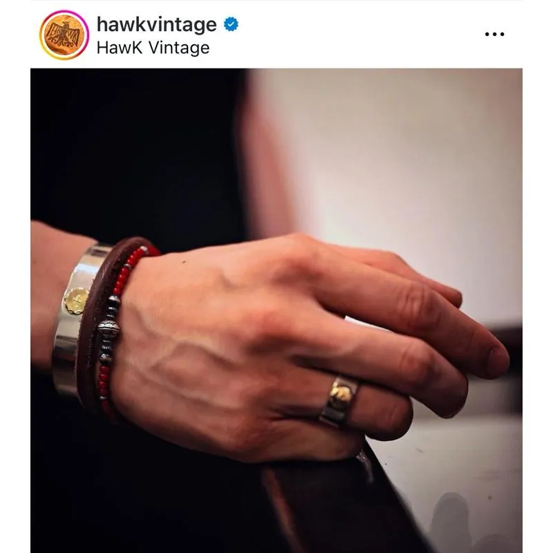 【HawK Vintage】日本手作 Kazoo 櫻井和巳 松石 串珠 銀珠 手鍊 手串