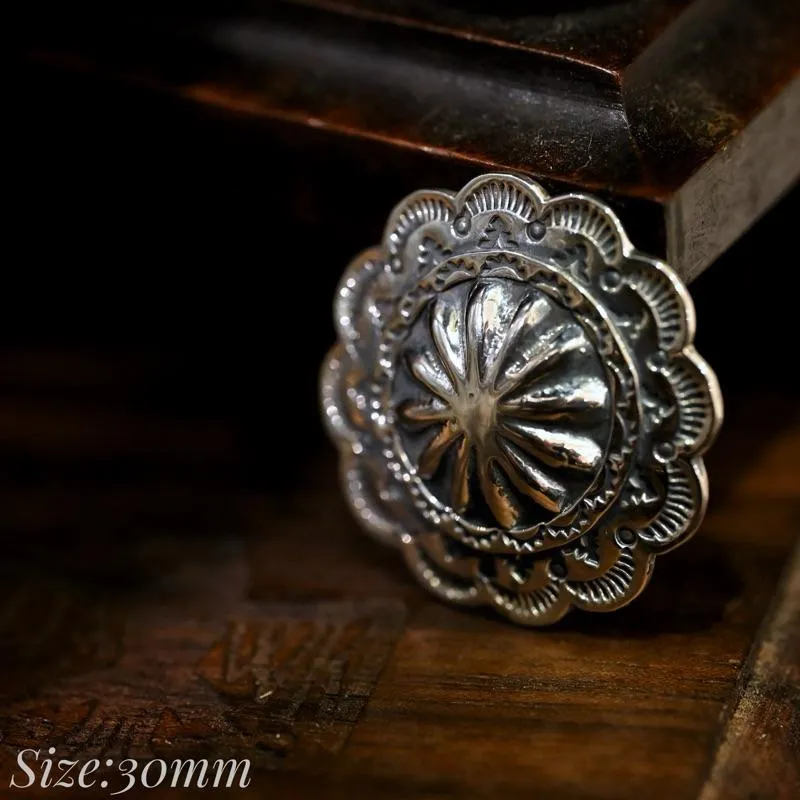 【HawK Vintage】Dear Blossom 銀貝 打印 Navajo 銀釦 髮圈 Concho C- 001